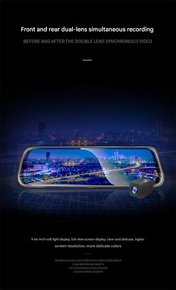 Front view of the 10-inch dual lens dash cam