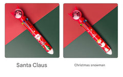 Creative uses of holiday-themed pens on a desk